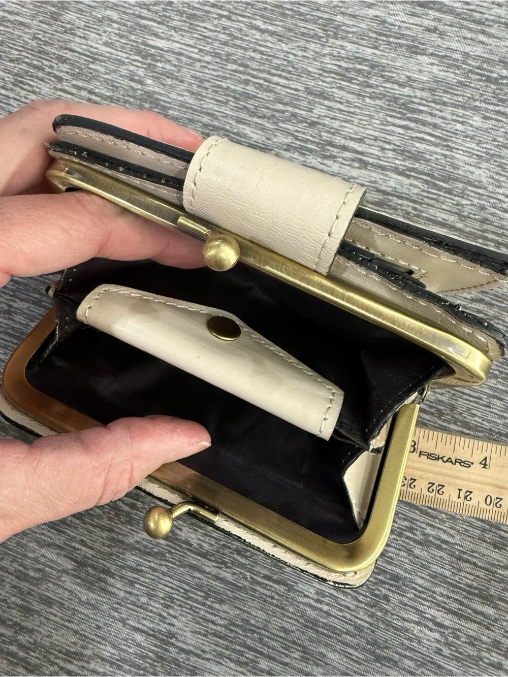 Patricia Nash Cream Leather Snap Wallet